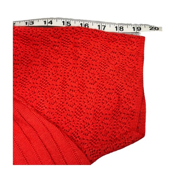Alfred Dunner Sweater Women's L Red Lace Detail Short Sleeve Round Neck Pullover - Picture 5 of 7